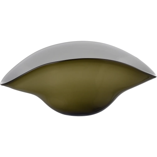 Braund Decorative Bowl in Olive Green & White Blown Glass