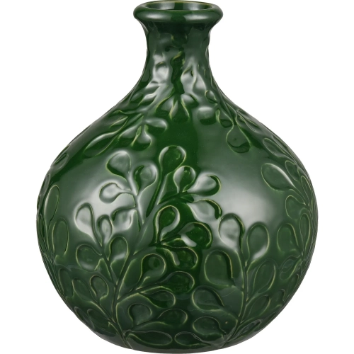 Broome Vase in Gloss Dark Green Textured Ceramic
