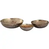 Carling Decorative Bowl 3 Piece Set in Oxidized Nickel Aluminum