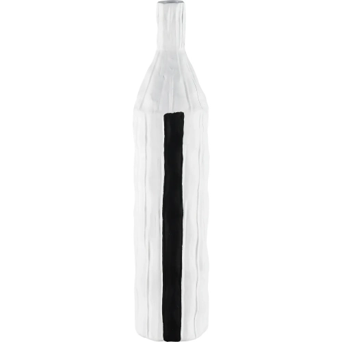Carter Vase in Striped Black & White Black Ceramic