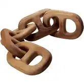 Chain Link Decorative Sculpture in Natural Mango Wood