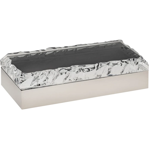 Cogar Rectangular Box in Clear Acrylic & Polished Nickel Stainless Steel