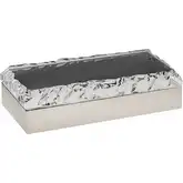 Cogar Rectangular Box in Clear Acrylic & Polished Nickel Stainless Steel