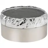 Cogar Round Box in Clear Acrylic & Polished Nickel Stainless Steel