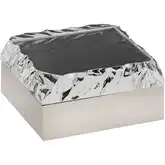 Cogar Square Box in Clear Acrylic & Polished Nickel Stainless Steel