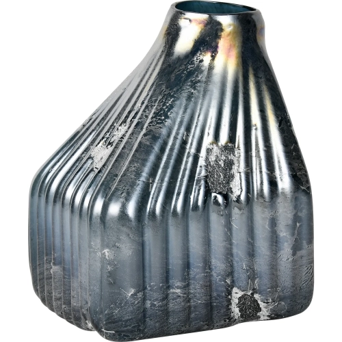 Cognate Vase in Aged metallic Blue Glass