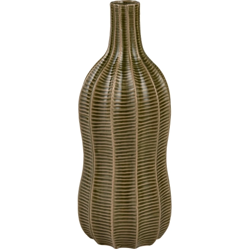 Collier Vase in Texture Olive Green Ceramic