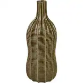 Collier Vase in Texture Olive Green Ceramic