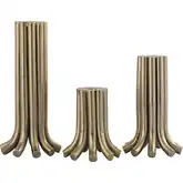 Contour Candleholder 3 Piece Set in Aged Brass Aluminum