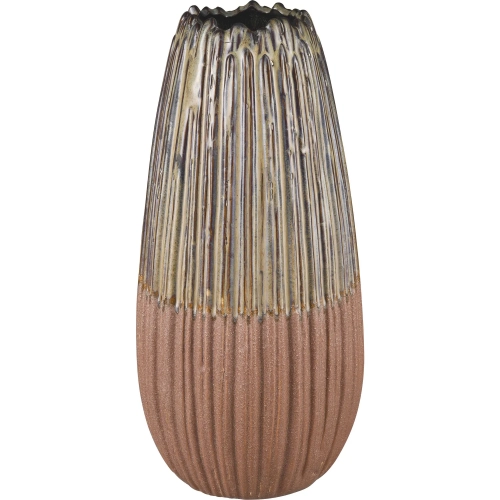 Cooper Vase in Champagne Gold & Terracotta Ceramic