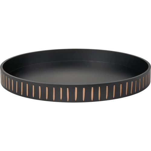 Dana Decorative Tray in Black, Tan & Beige Wood