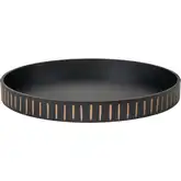 Dana Decorative Tray in Black, Tan & Beige Wood
