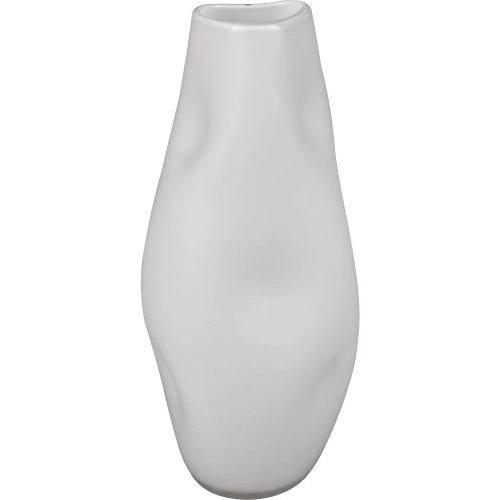 Dent Vase in White Blown Glass