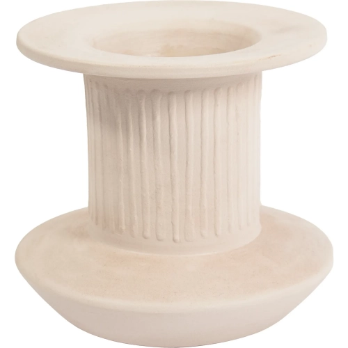 Doric Vase White in Cream Clay