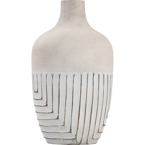 Drake Vase in White Mango Wood