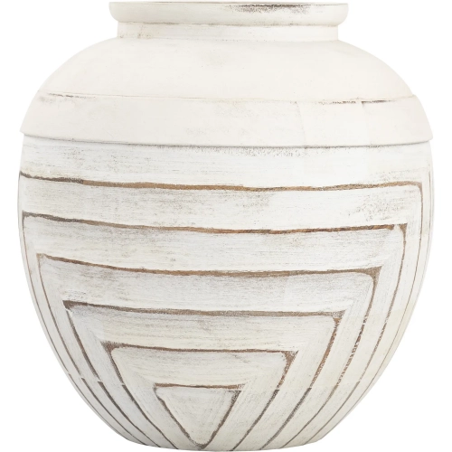 Drake Vase in White Mango Wood