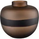 Dugan Vase in Tobacco & Black Art Glass