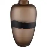 Dugan Vase in Tobacco & Black Art Glass
