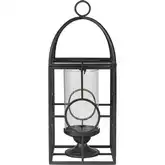 Earl Lantern in Black Iron & Clear Glass