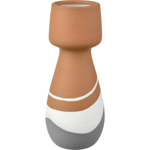 Eko Vase in Terracotta, Gray Wash & White Ceramic