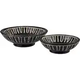 Eleni Plate 2 Piece Set in Black, Tan & Cream Terracotta