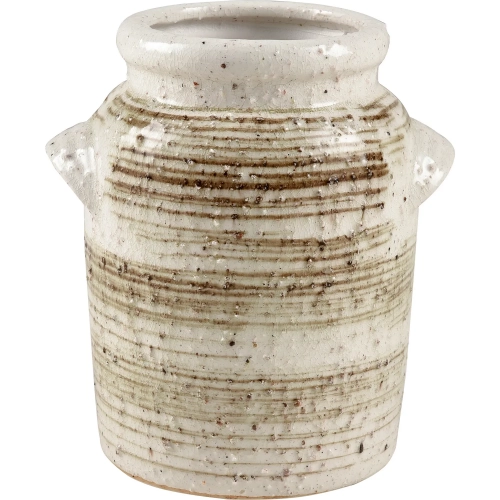 Ellen Vase in Cream & Brown Ceramic