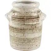 Ellen Vase in Cream & Brown Ceramic