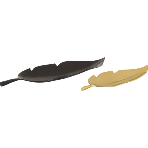 Ennis Leaf Tray 2 Piece Set in Bronze & Brass