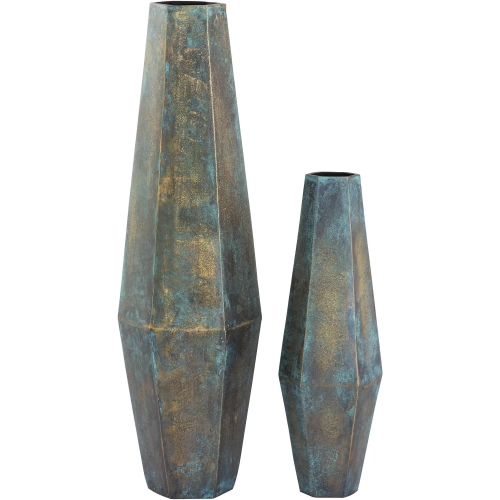 Erwin Vase 2 Piece Set Oxidized Brass Aluminum
