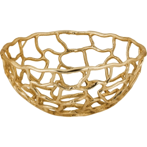 Free Form Decorative Bowl in Gold Aluminum
