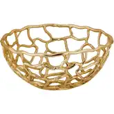 Free Form Decorative Bowl in Gold Aluminum