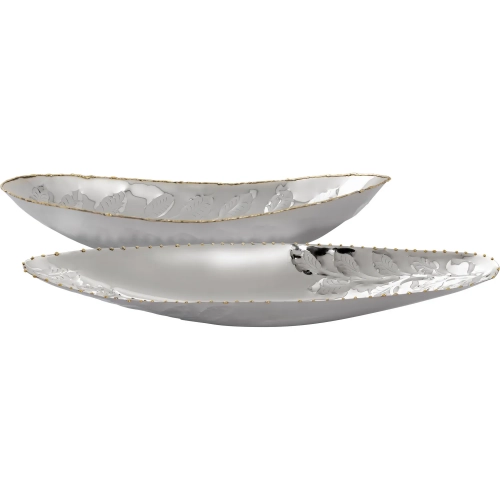Garza Tray 2 Piece Set in Silver & Gold Steel