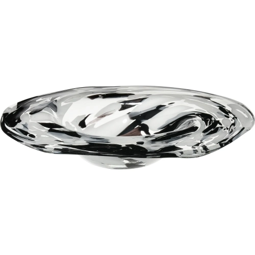 Gisli Decorative Bowl in Black, White & Clear Art Glass