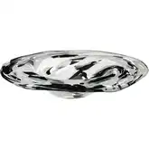 Gisli Decorative Bowl in Black, White & Clear Art Glass
