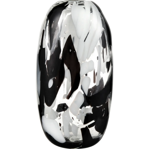 Gisli Vase in Black, White & Clear Art Glass