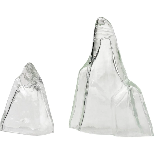 Glacier Sculpture 2 Piece Set in Clear Glass