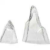 Glacier Sculpture 2 Piece Set in Clear Glass