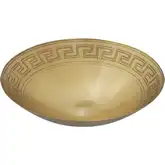 Greek Key Centerpiece Decorative Bowl in Antique Brass Iron