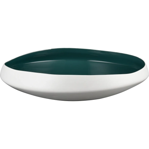 Greer Decorative Bowl in Matte White & Turquoise Green Glazed Ceramic
