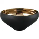 Greer Decorative Bowl in Matte Black & Gold Glazed Ceramic