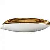 Greer Vessel in Matte White & Gold Glazed Ceramic