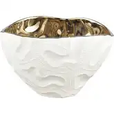 Halford Decorative Bowl in White Porcelain & Gold Glaze