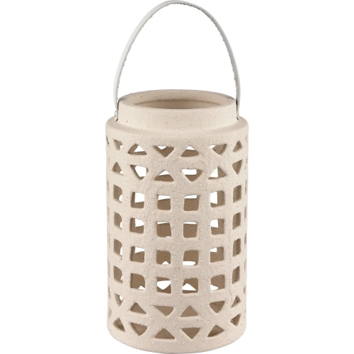 Haney Lantern in Cream Ceramic