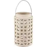 Haney Lantern in Cream Ceramic