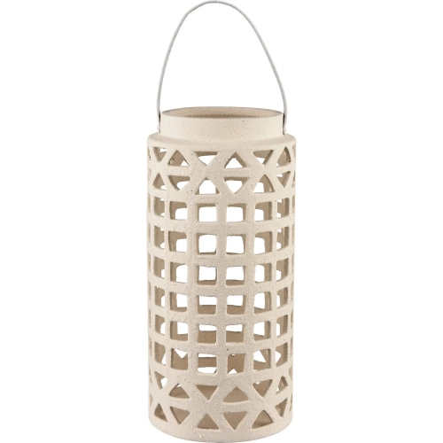 Haney Lantern in Cream Ceramic