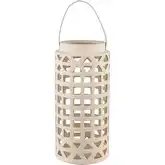 Haney Lantern in Cream Ceramic