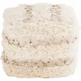 Hannah Pouf in Cream Fabric