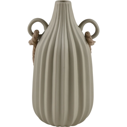 Harding Vase in Matte Sage Green Earthenware & Natural Rope