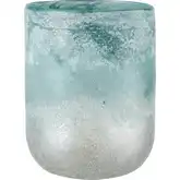 Haweswater Vase in Frosted Turquoise Blue & White Glass