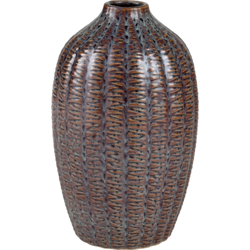 Hawley Vase in Brown Reactive Ceramic